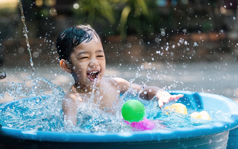 Fun water activity ideas to do with your kids this summer and keep them cool in Raleigh, NC - tips from Romp n' Roll